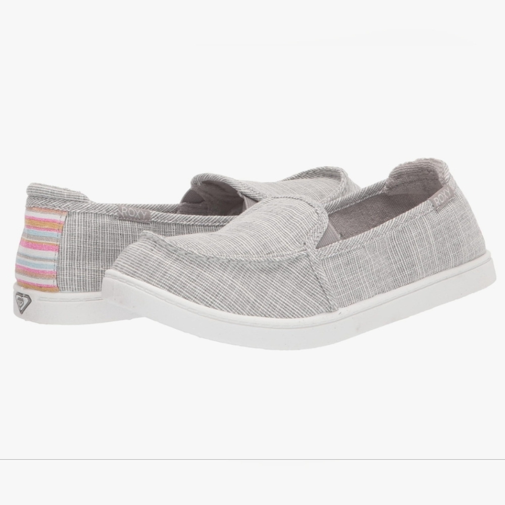 Roxy 7.5 Womens Minnow VII Casual Cool Gray Slip-On Shoes